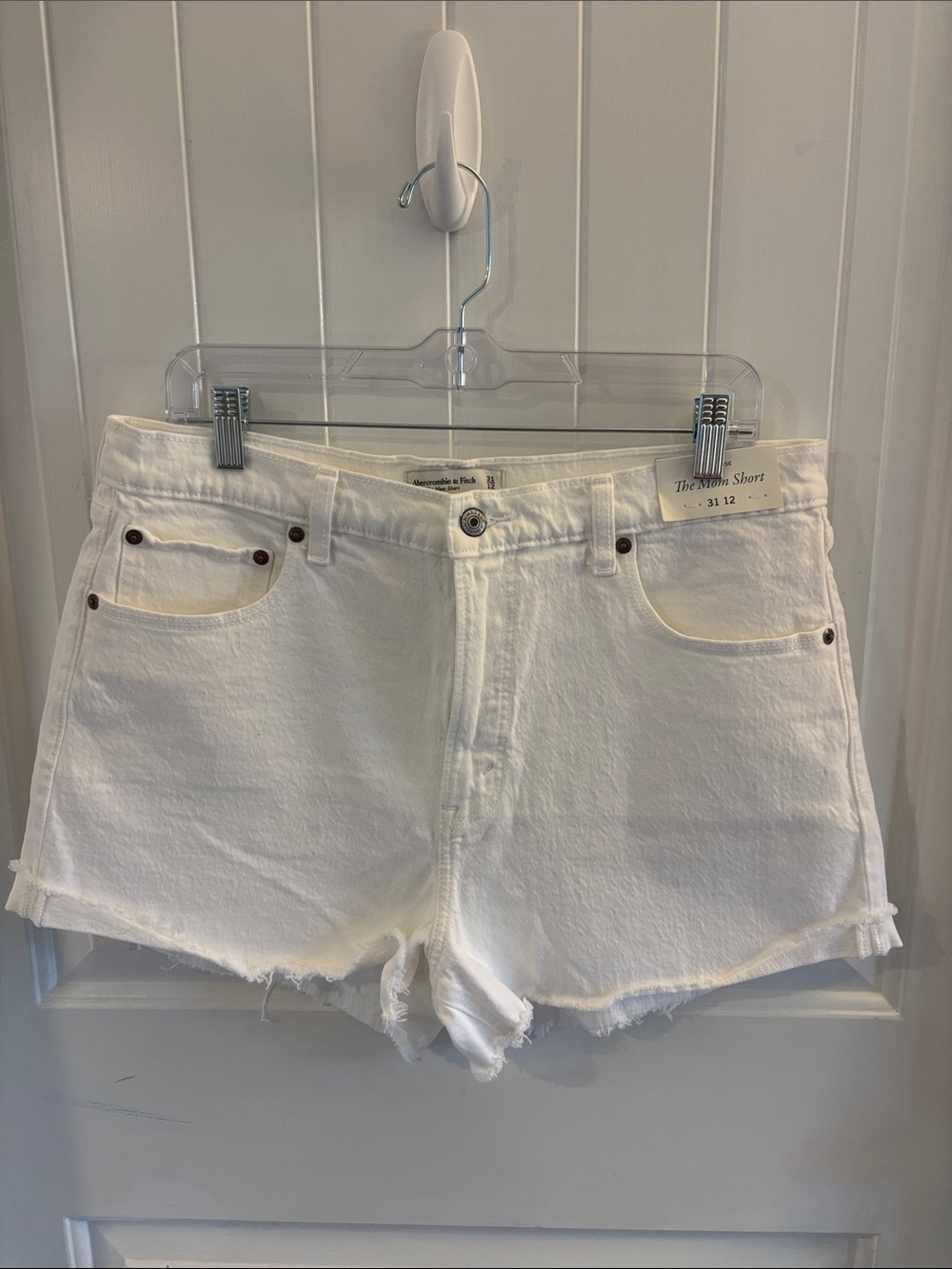 Abercrombie & Fitch White Denim Cutoff Shorts